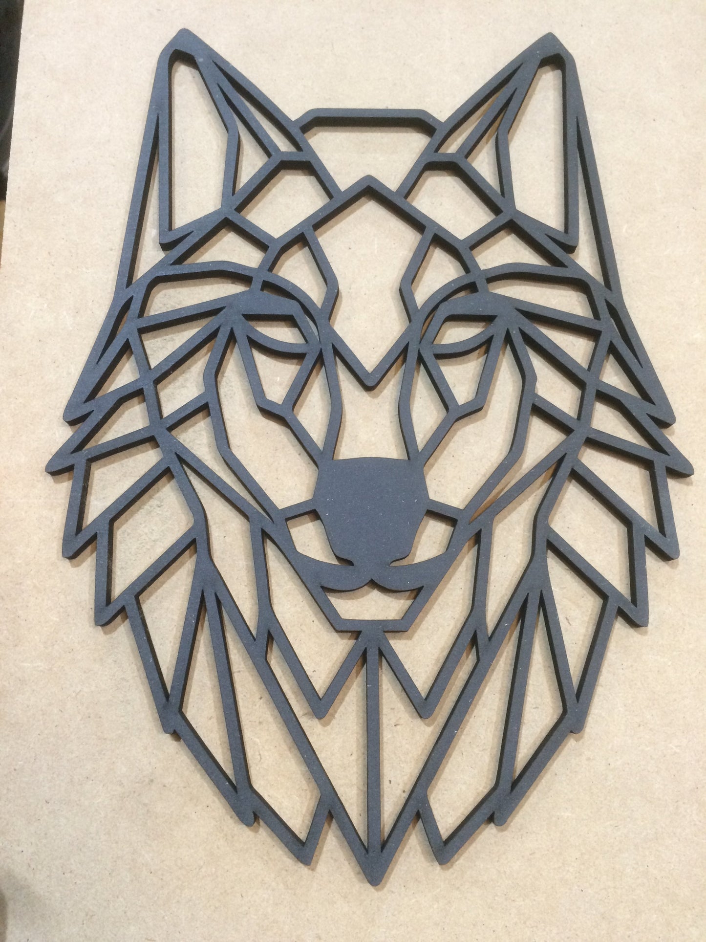Cabeza de lobo personalizada de madera para decoración de pared
