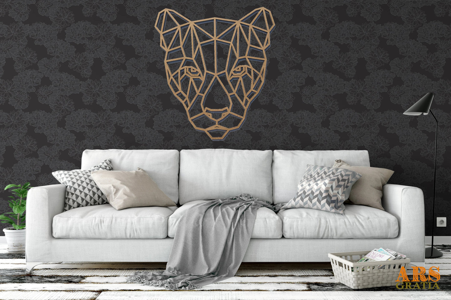 Pantera - Animal geométrico decoración de pared Wall Art