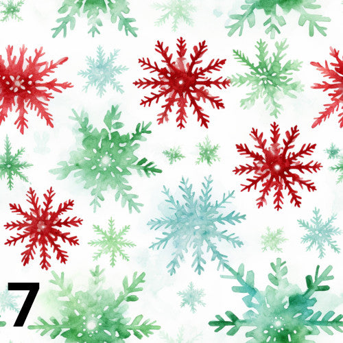Fondo navideño copos de nieve de colores