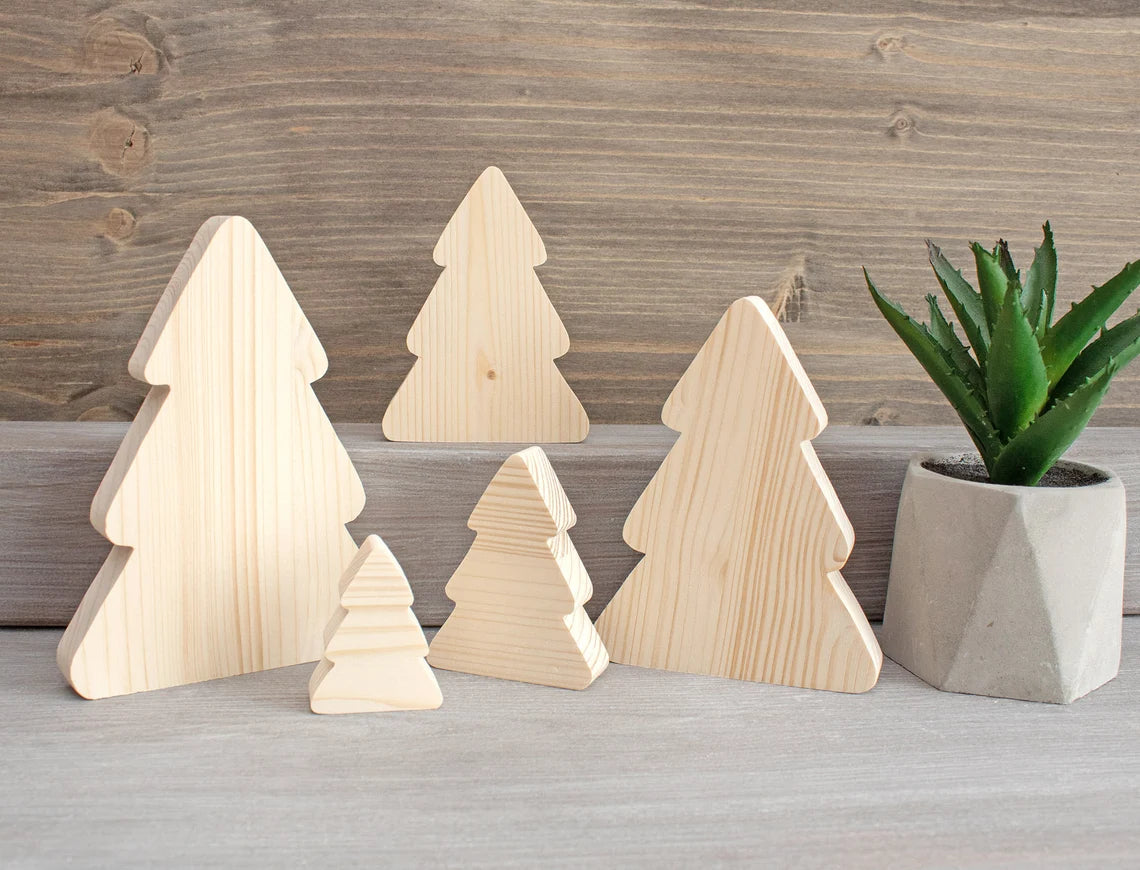 Abetos decorativos de madera natural