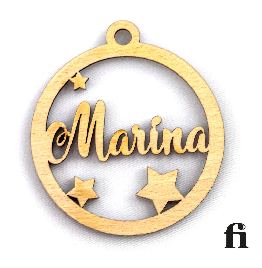 Bolas de navidad de madera personalizadas con nombre