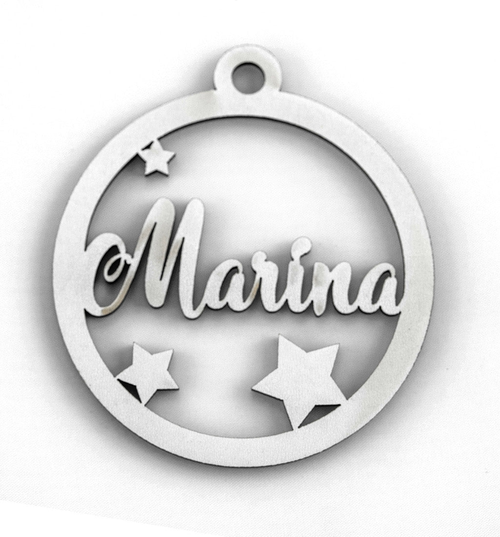 Bolas de navidad de madera personalizadas con nombre