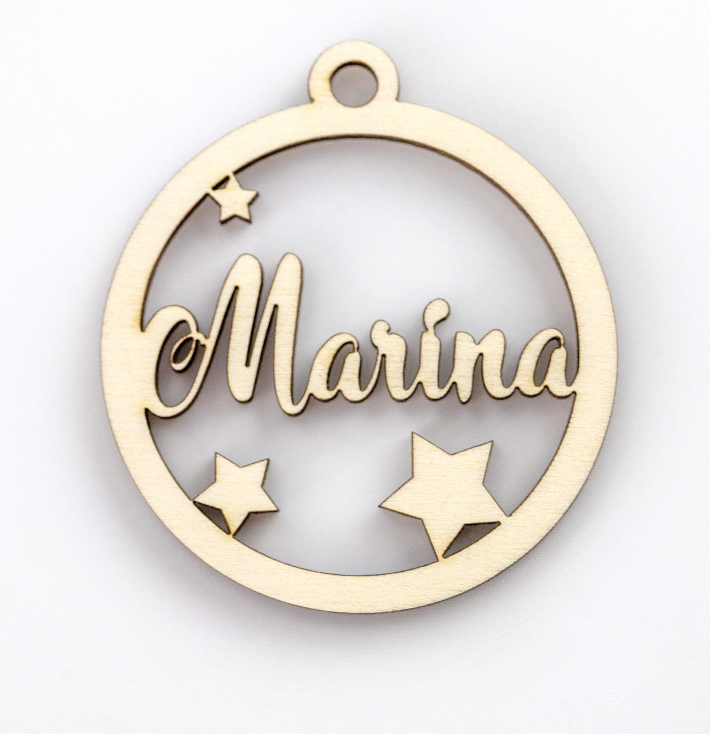 Bolas de navidad de madera personalizadas con nombre