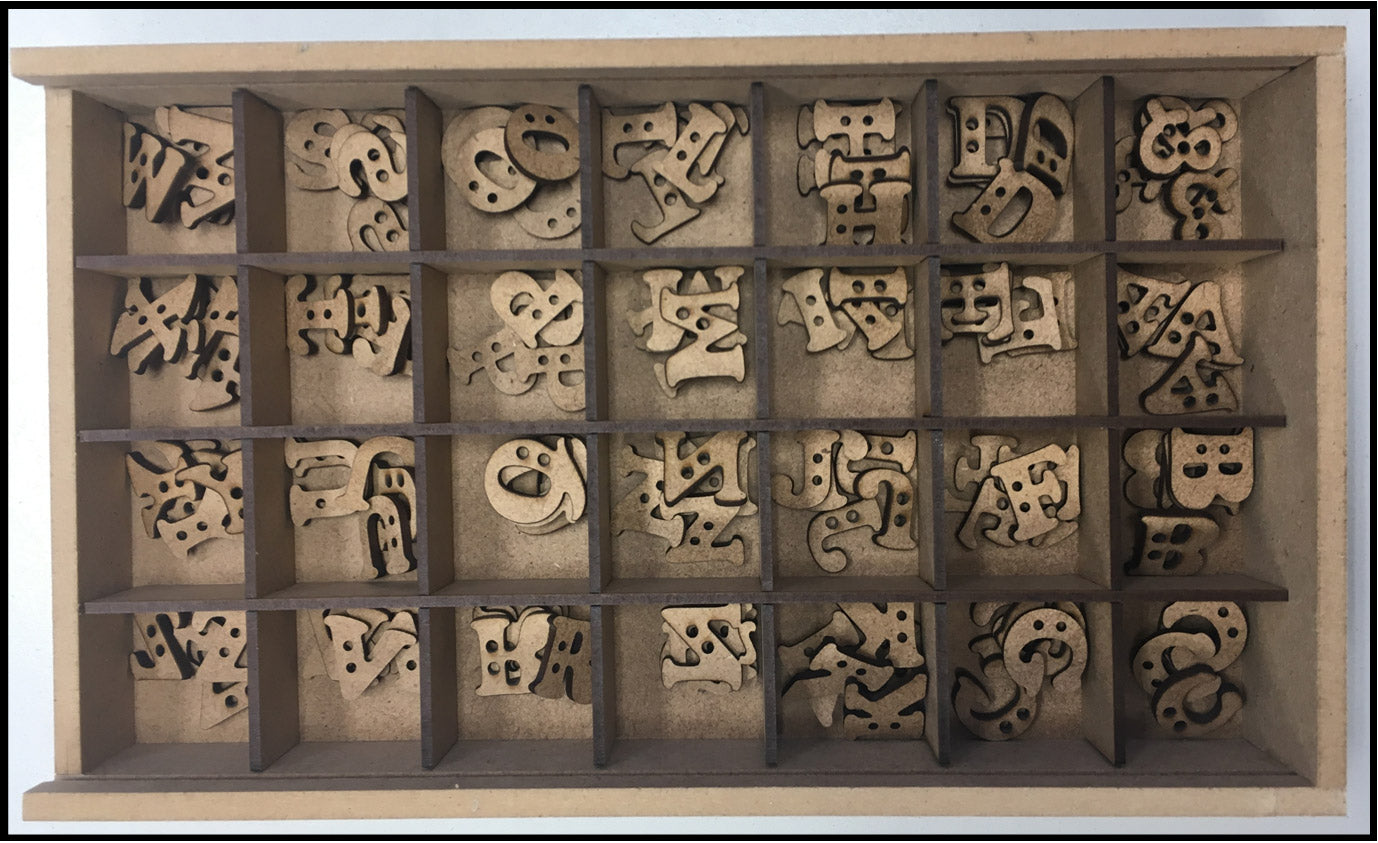 Botones letras de madera