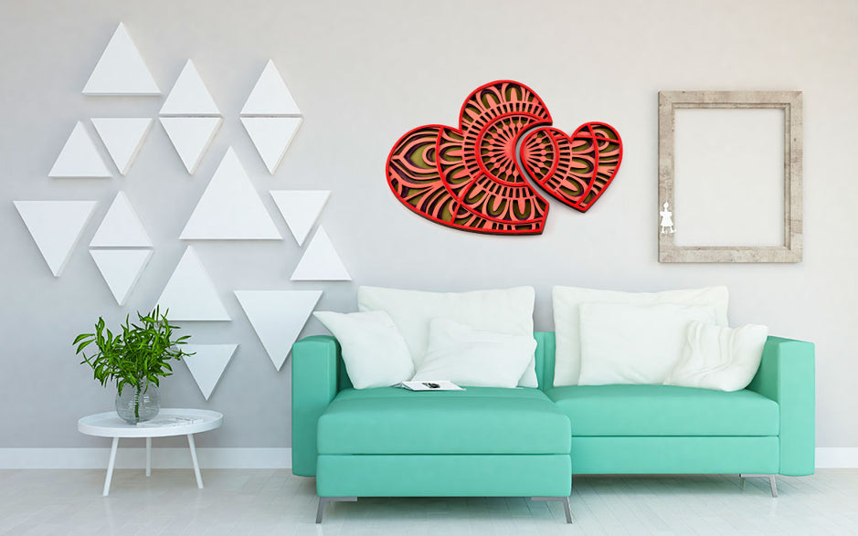 Cuadro de pared - Mandala Corazones