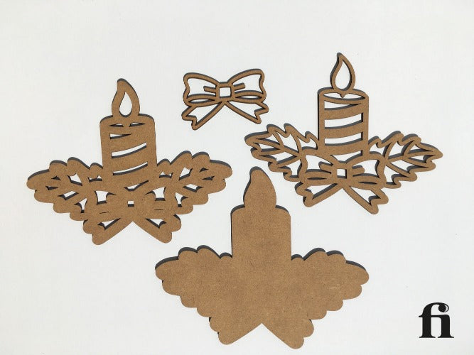Vela navideña de madera para decorar