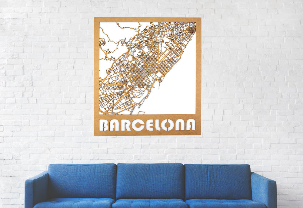 Callejeros de madera de Madrid y Barcelona