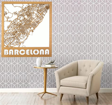 Callejeros de madera de Madrid y Barcelona