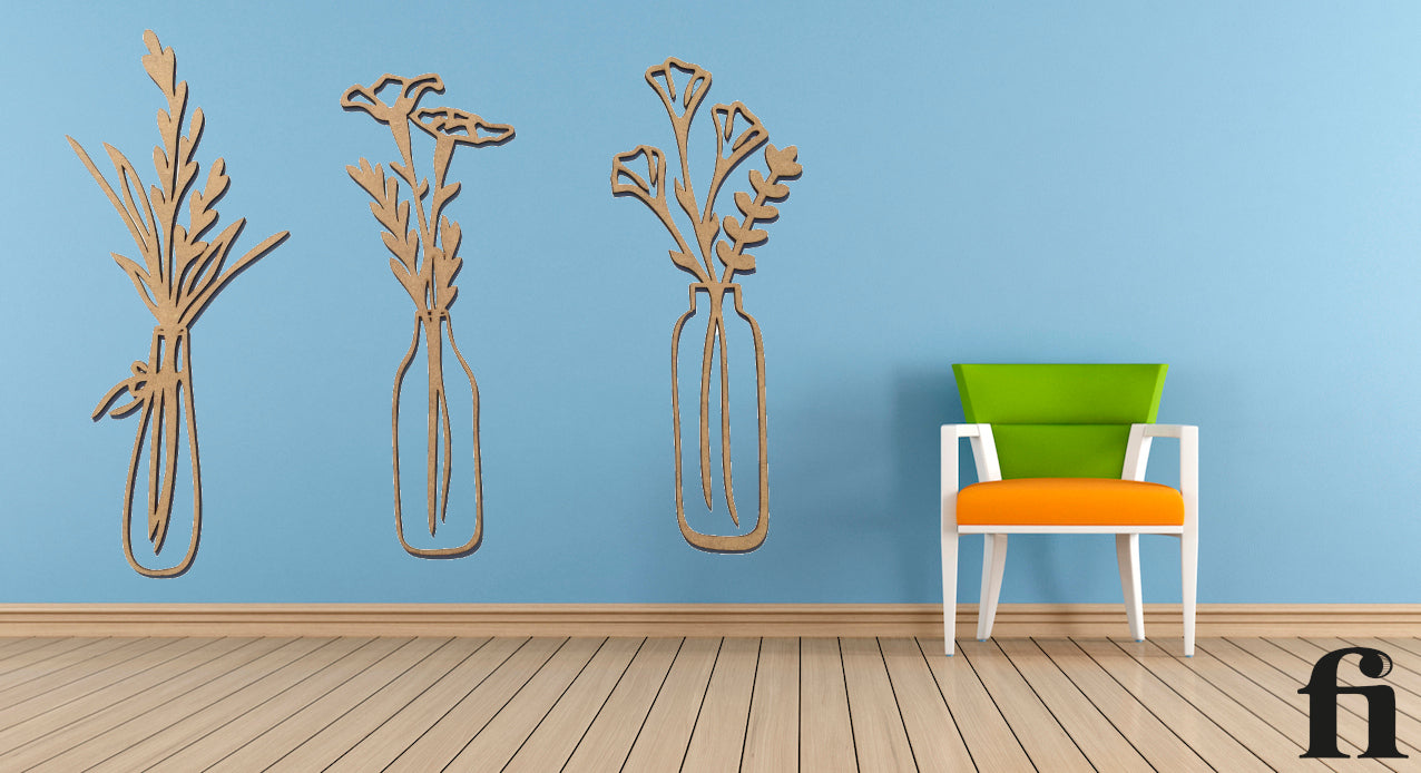 Flores y floreros decorativos de pared