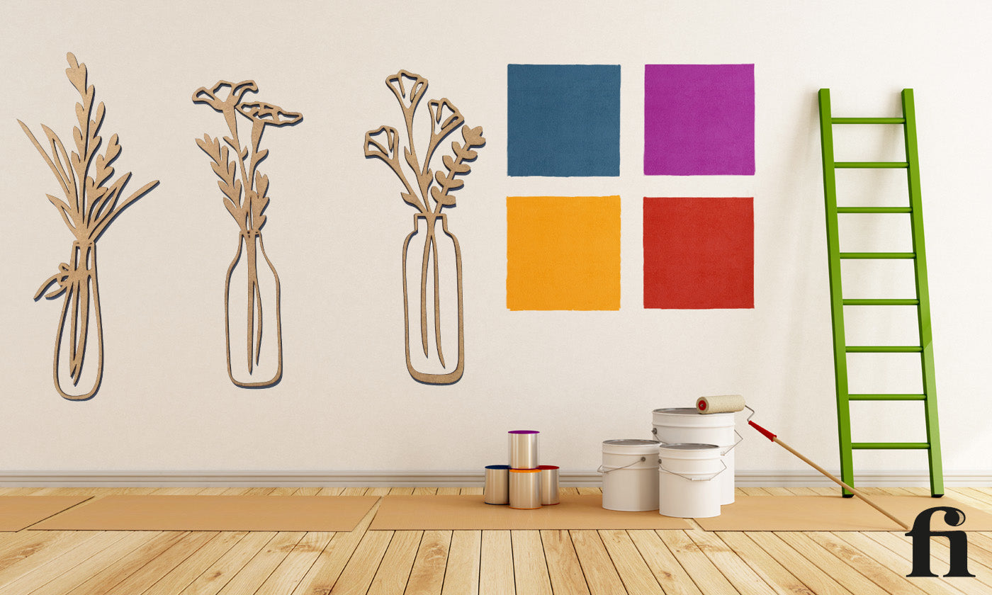 Flores y floreros decorativos de pared