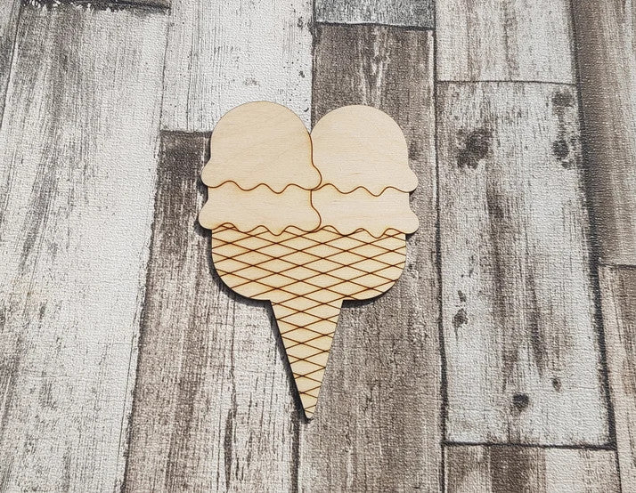Siluetas de helados de madera