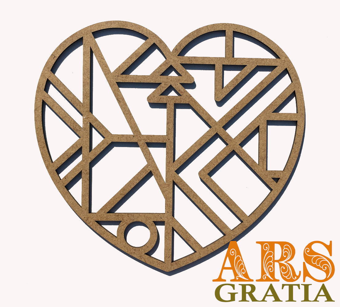 Adorno corazón decoración de pared en madera personalizable