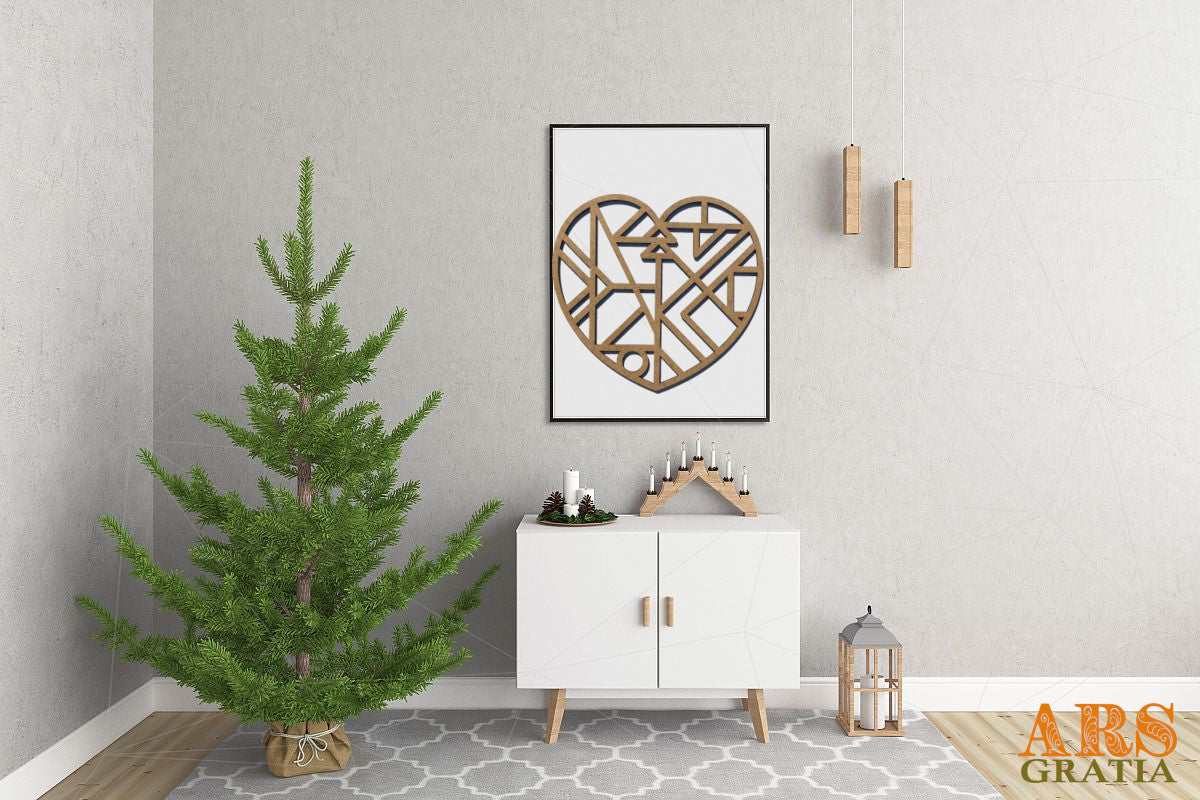 Adorno corazón decoración de pared en madera personalizable