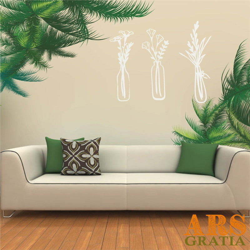 Floreros con flores secas decorativas para la pared salón habitación cocina