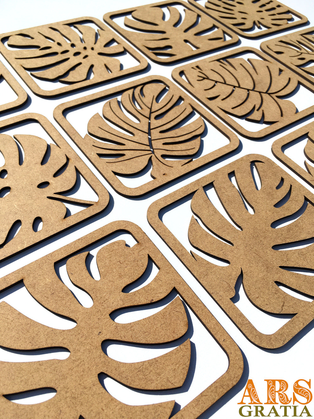 Hojas monstera de madera para regalo