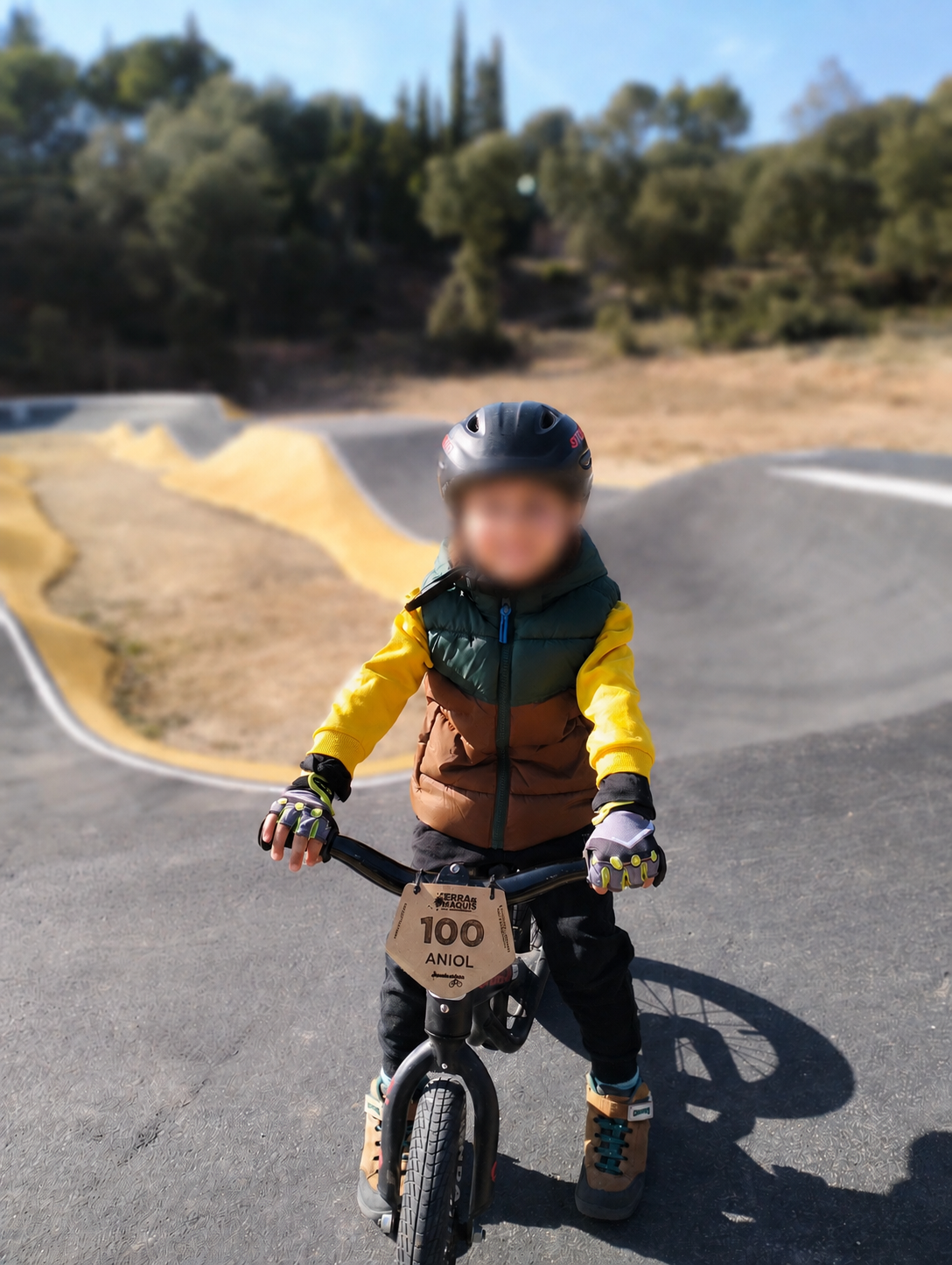 Dorsal bicicleta de madera