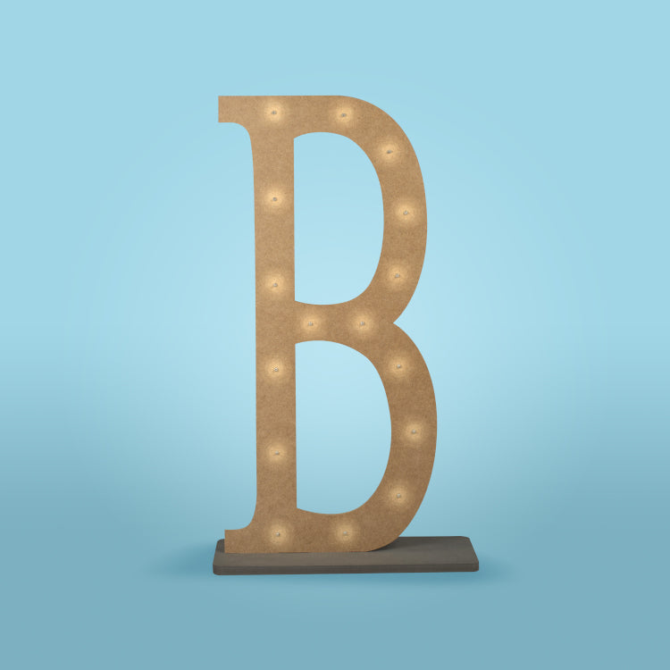 Letras blancas y de madera iluminadas de 1m/100 cms para bodas