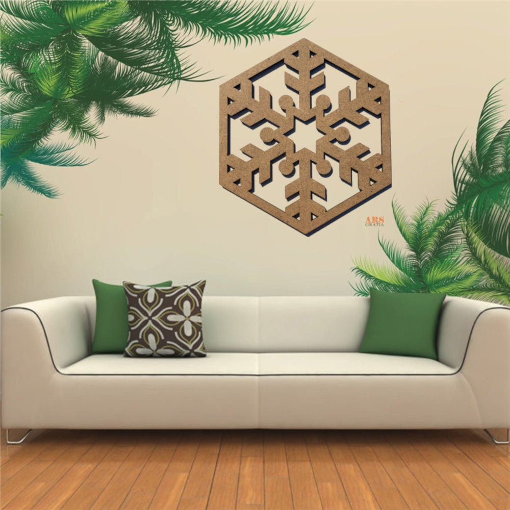 Adorno navideño copo de nieve decoración de pared en madera personalizable