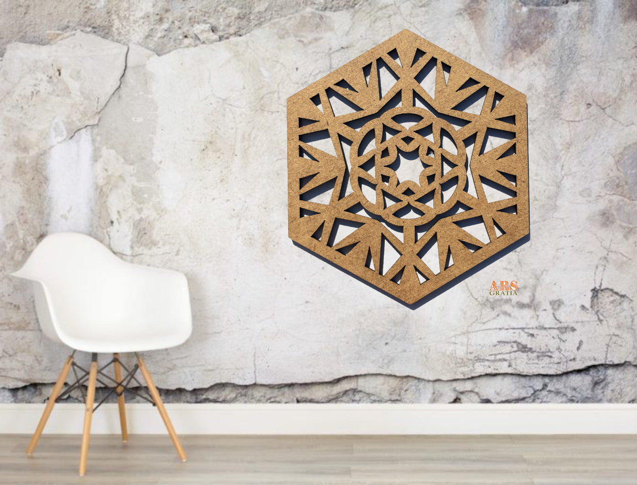 Copos de nieve de madera para decoración de pared