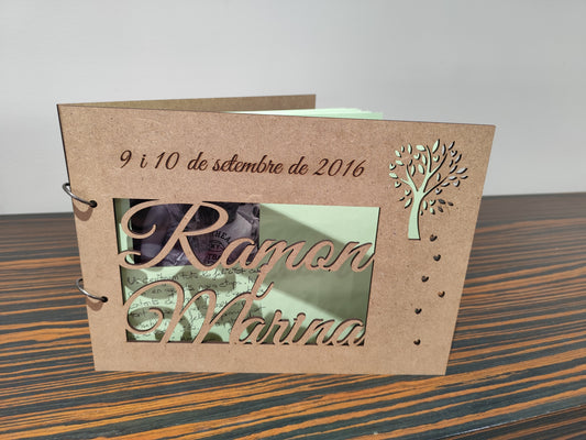 Álbum de madera - libro de firmas personalizable