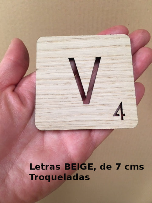 Letras SCRABBLE adhesivas de madera para decoración de pared