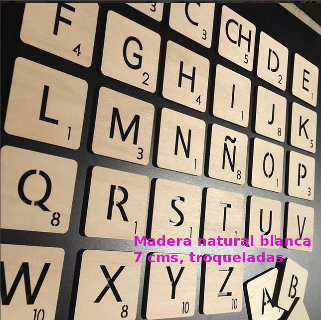 Letras SCRABBLE adhesivas de madera para decoración de pared