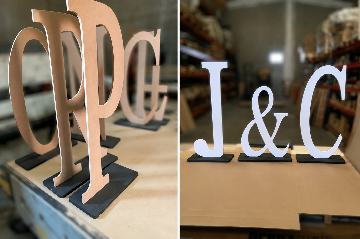 Letras blancas y de madera iluminadas de 1 m / 100 cm para bodas