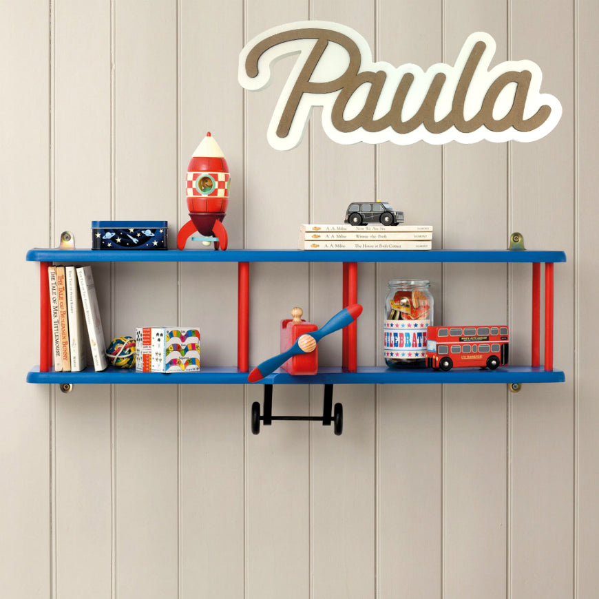 Nombre bicolor de madera para decorar dormitorio, habitación, para niño, niña o frases inspiradoras