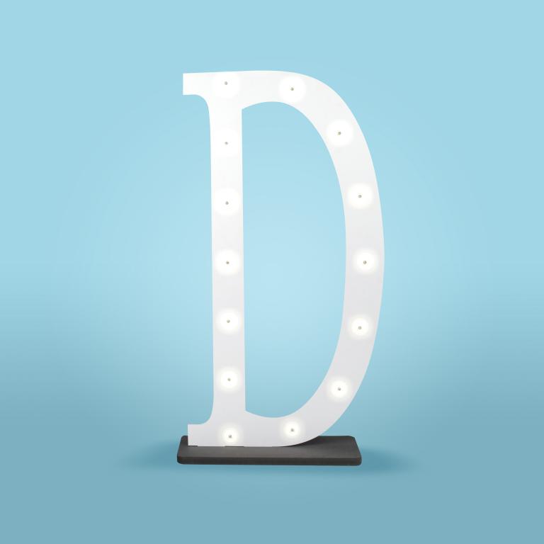 Letras blancas y de madera iluminadas de 1m/100 cms para bodas