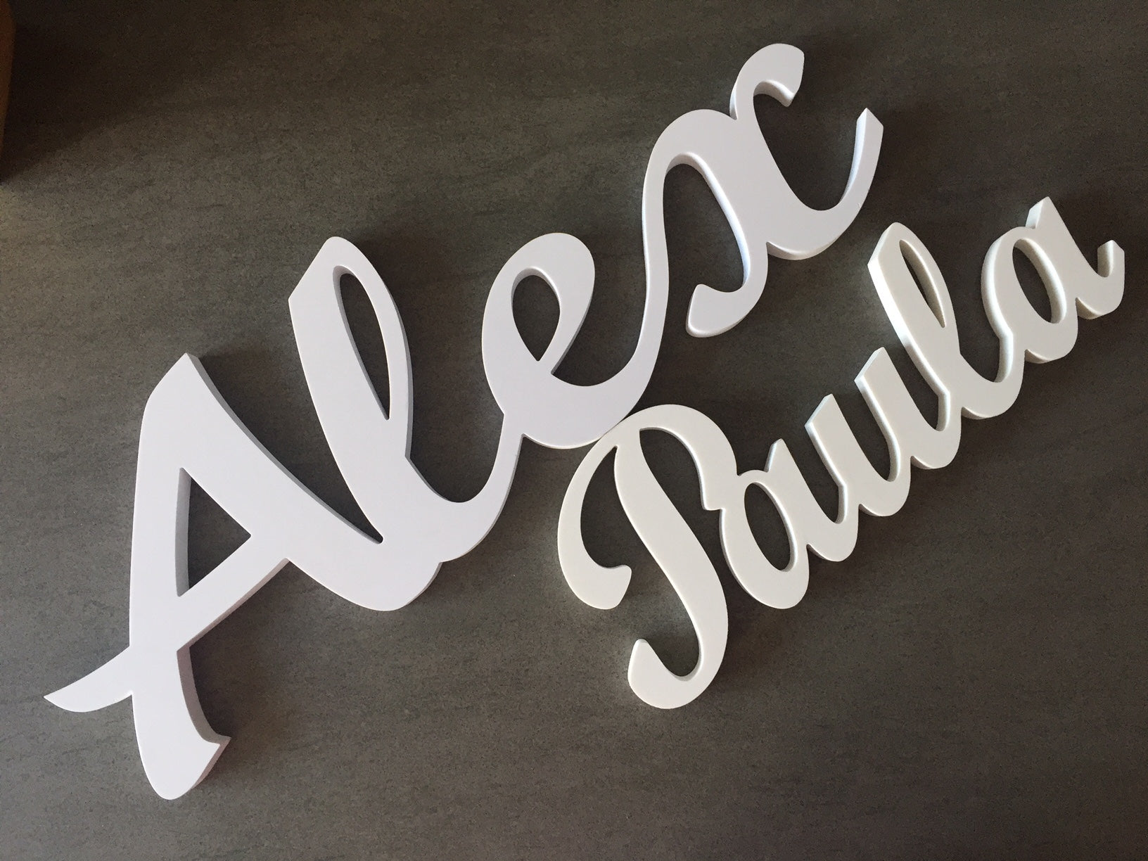 Nombre personalizado de plástico blanco resistente para decoración interior o exterior