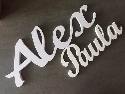 Nombre personalizado de plástico blanco resistente para decoración interior o exterior