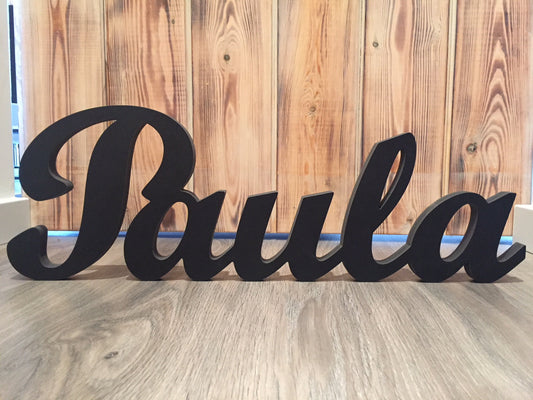 Nombre personalizado de plástico negro resistente para decoración interior o exterior