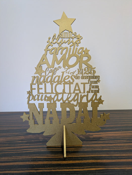 Árbol de Navidad con palabras