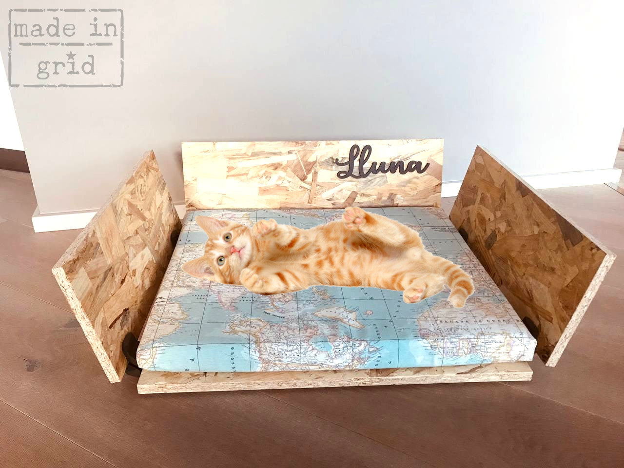 Cama para gatito con su nombre