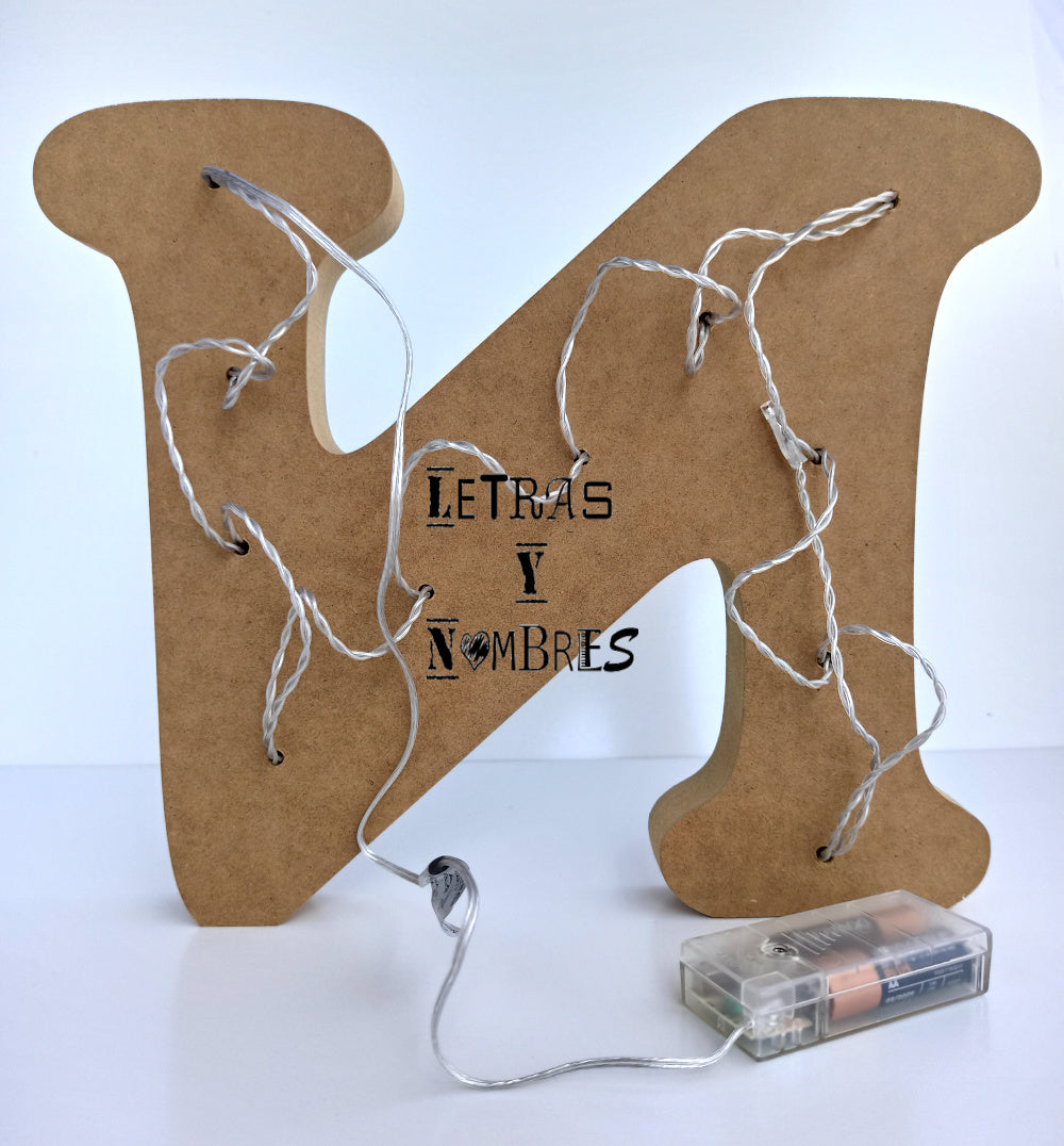 Letras DM con luces/leds