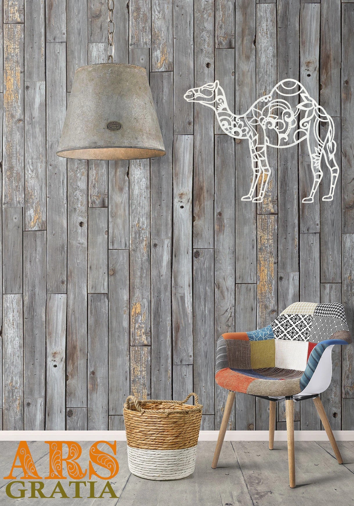 Dromedario Camello - Animal geométrico decoración de pared Wall Art