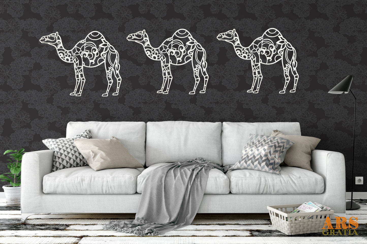 Dromedario Camello - Animal geométrico decoración de pared Wall Art