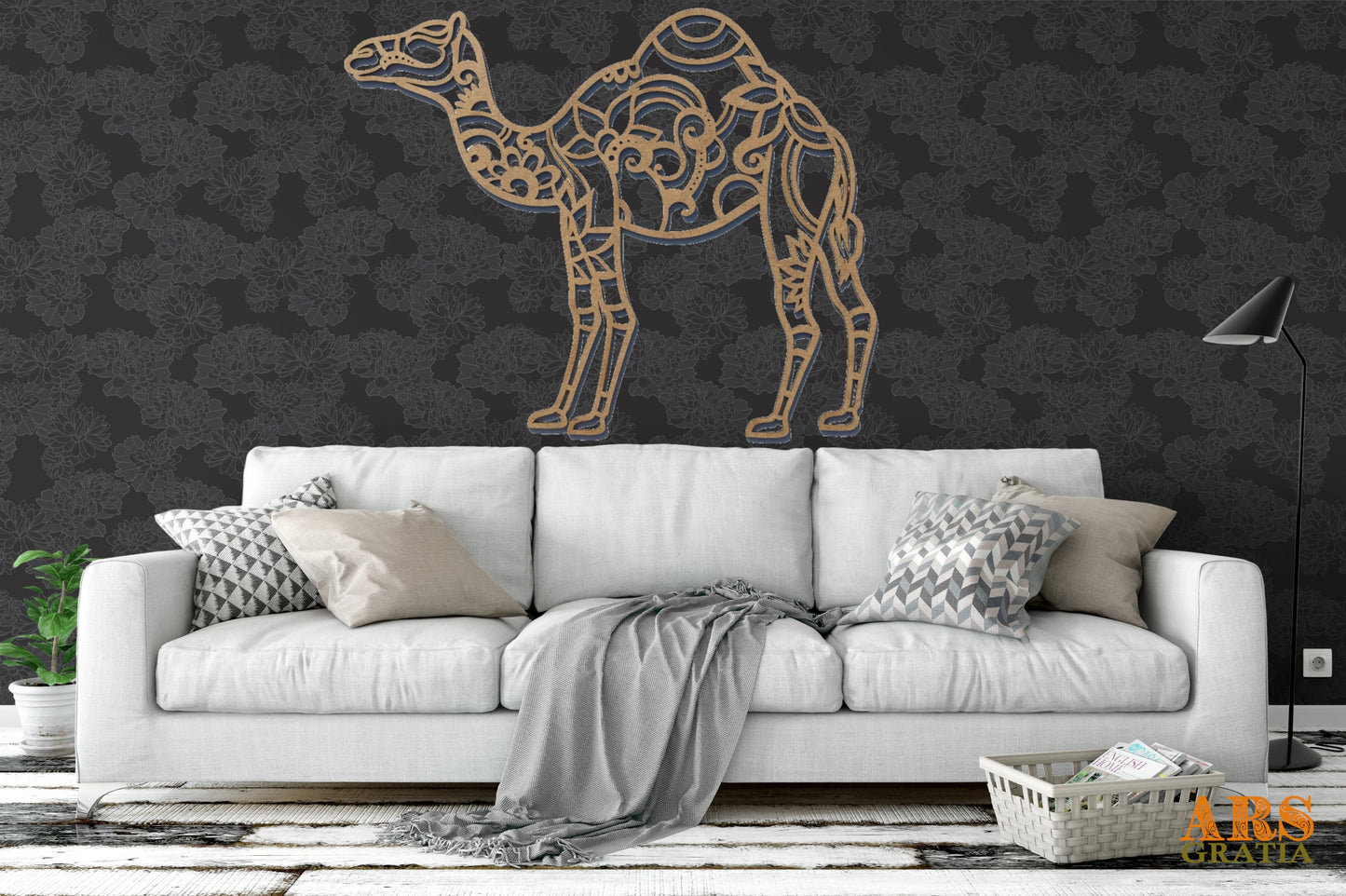 Dromedario Camello - Animal geométrico decoración de pared Wall Art