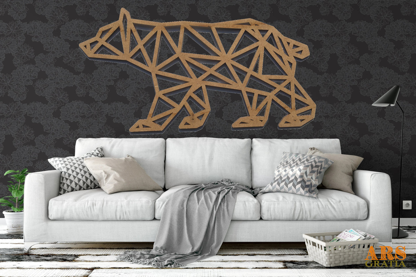 Oso - Animal geométrico decoración de pared Wall Art