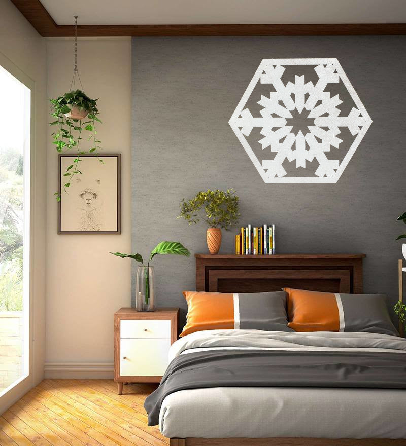 Adorno navideño copo de nieve decoración de pared en madera personalizable