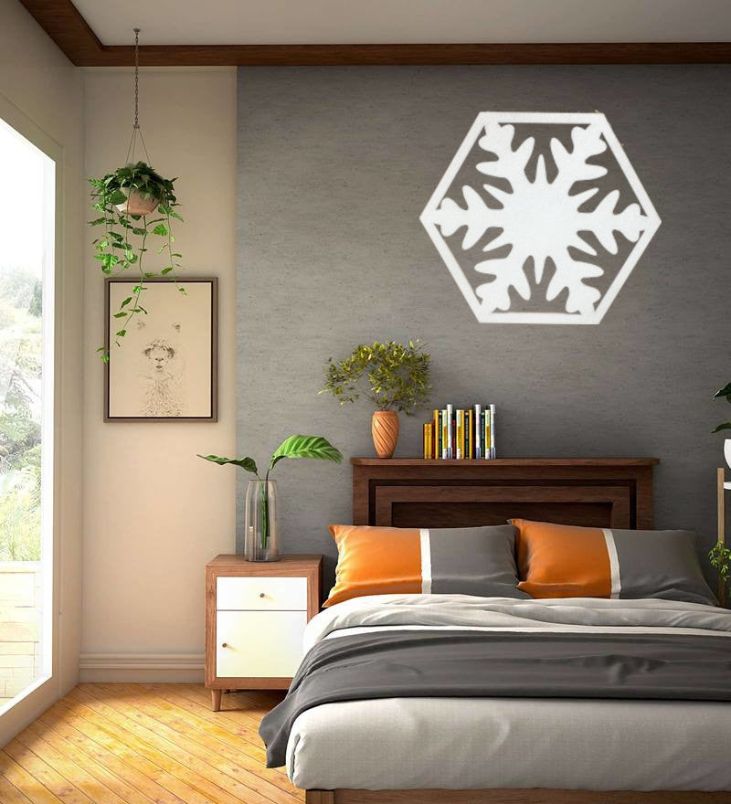 Adorno navideño copo de nieve decoración de pared en madera personalizable