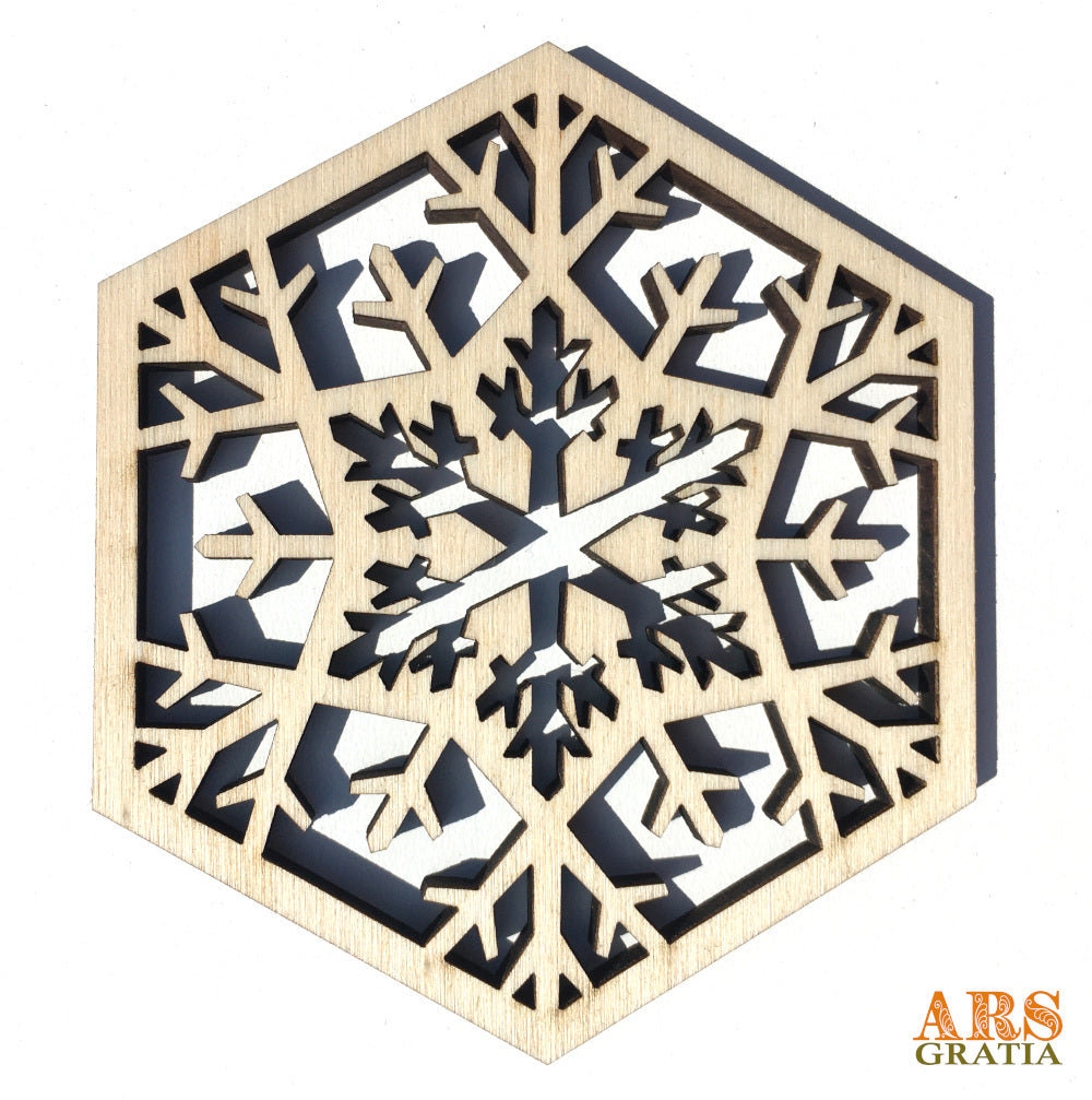 Copos de nieve de madera para decoración de pared