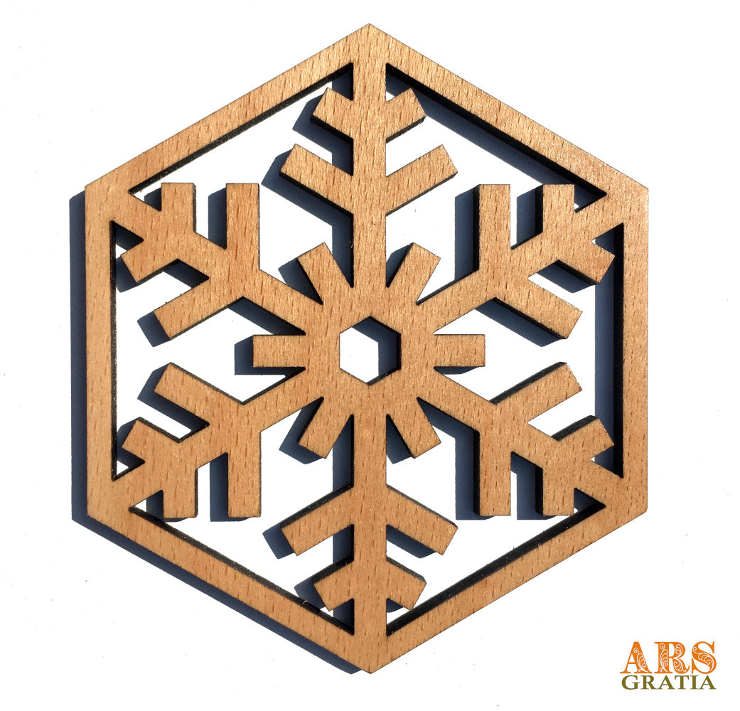 Copos de nieve de madera para decoración de pared