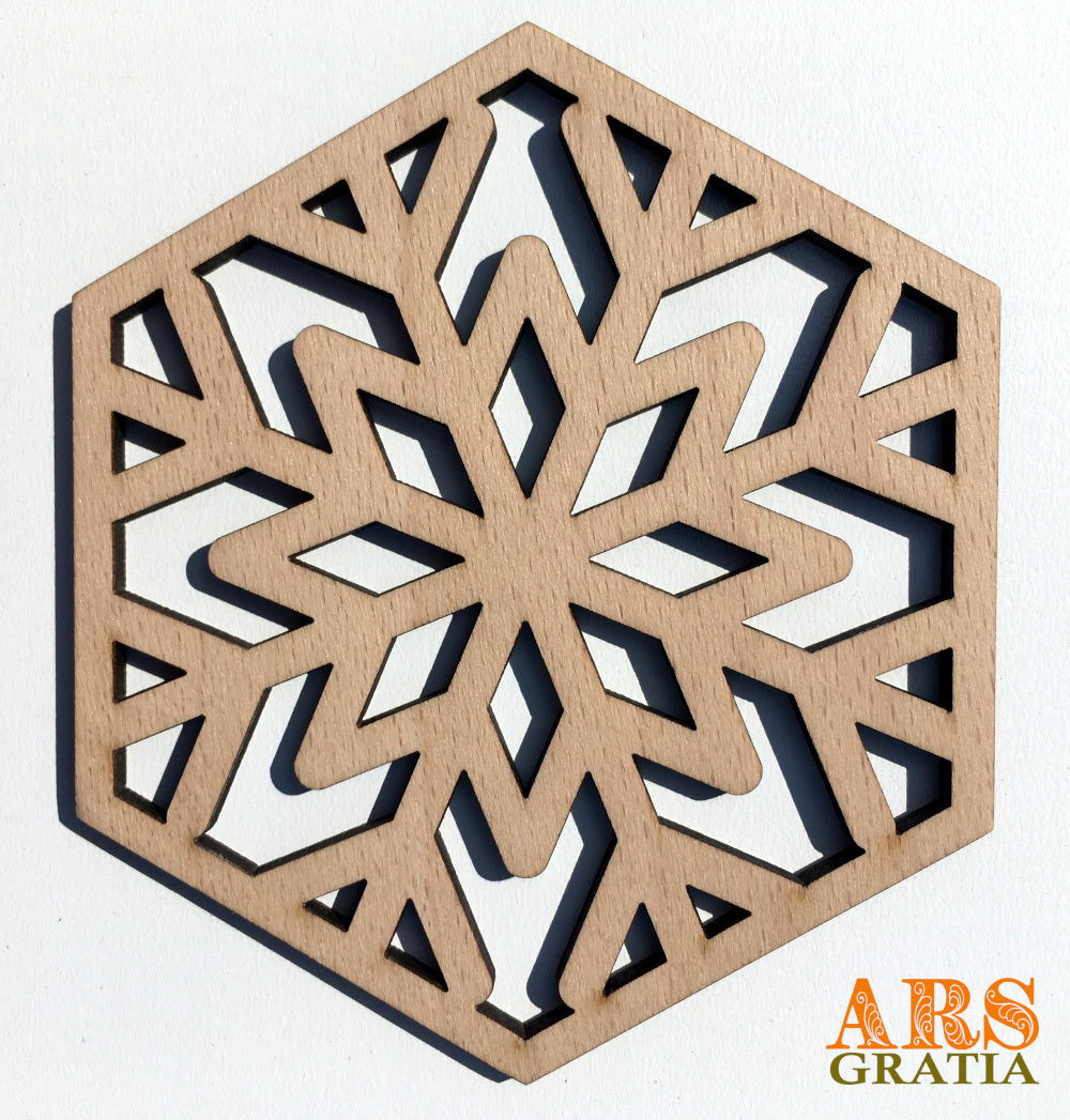 Copos de nieve de madera para decoración de pared