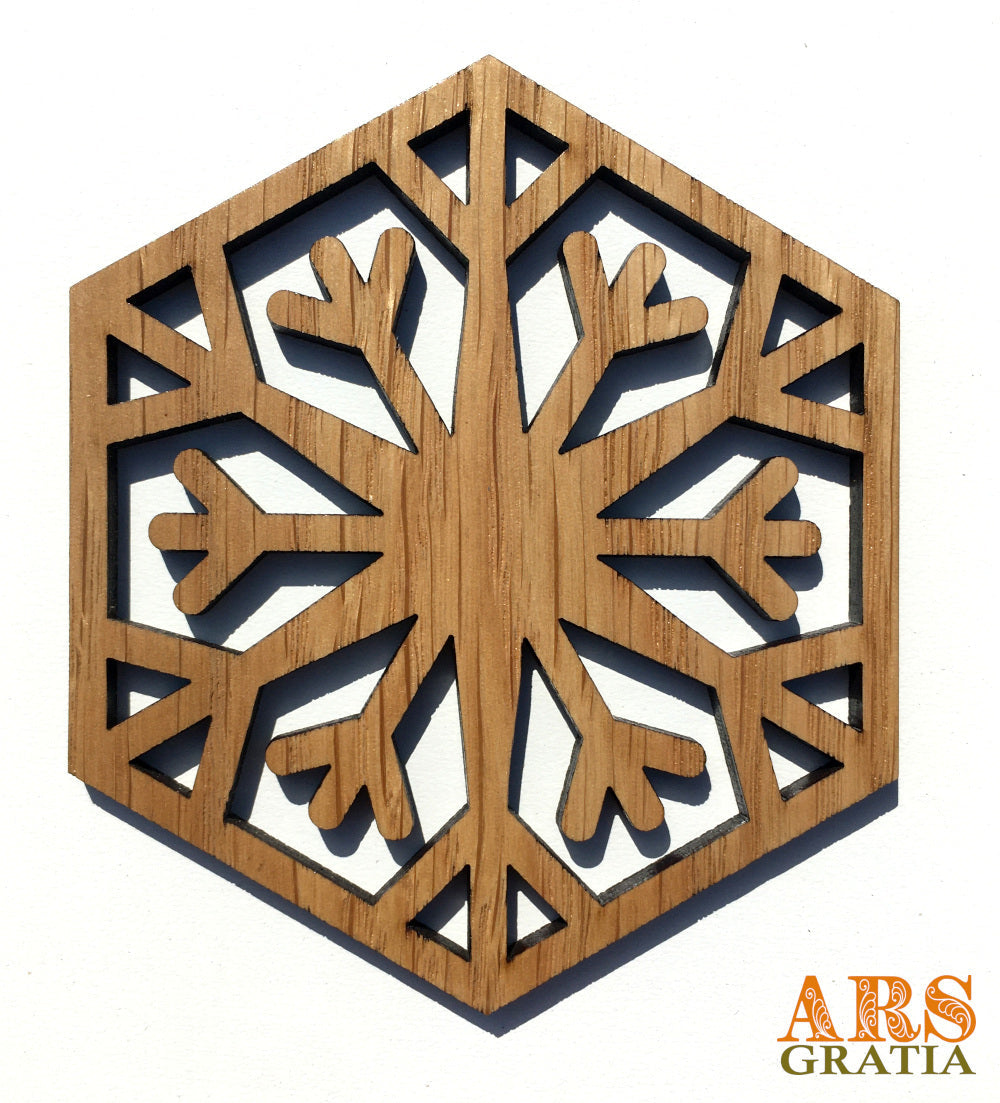 Copos de nieve de madera para decoración de pared