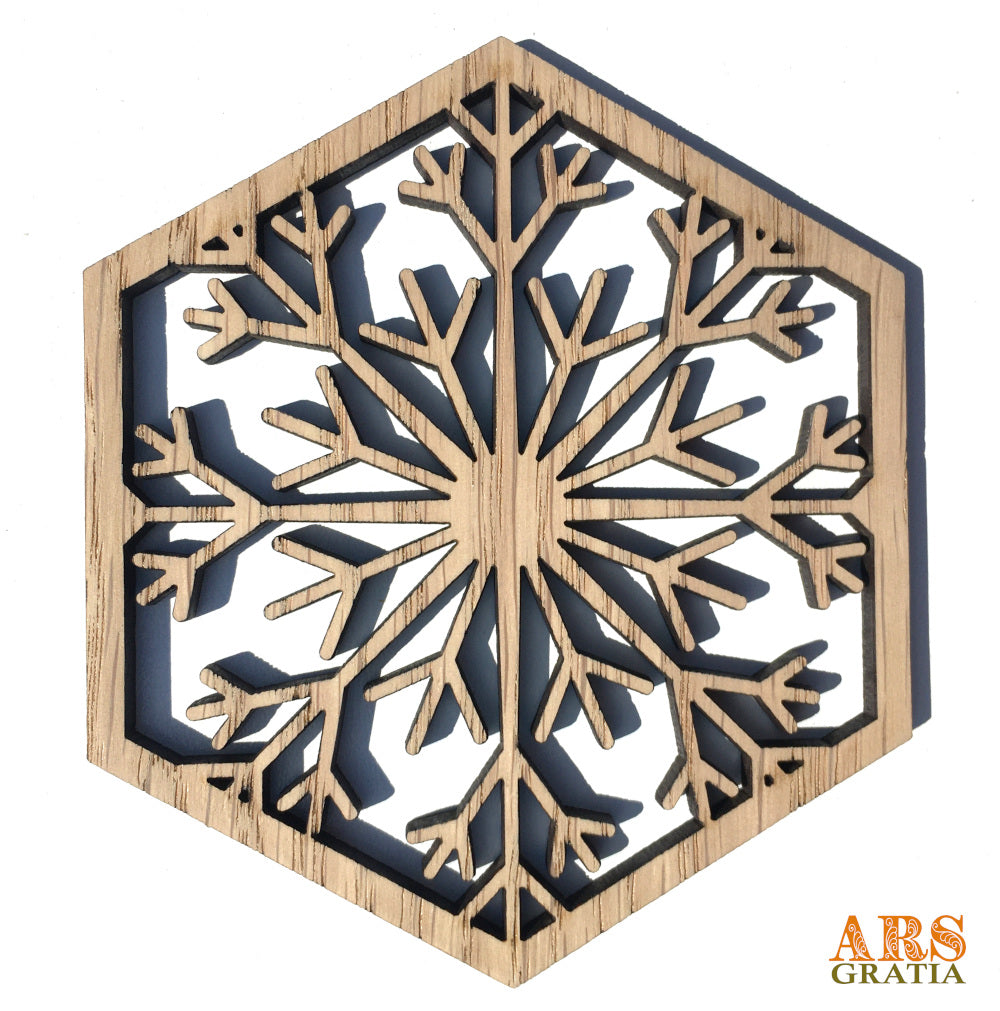 Copos de nieve de madera para decoración de pared
