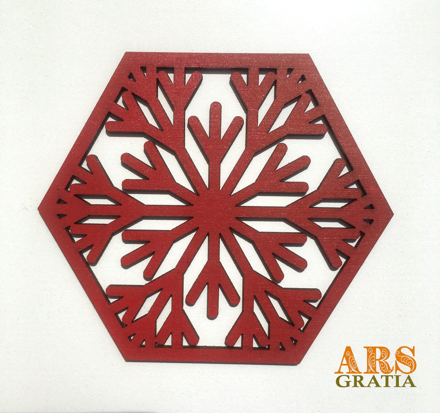 Copos de nieve de madera para decoración de pared