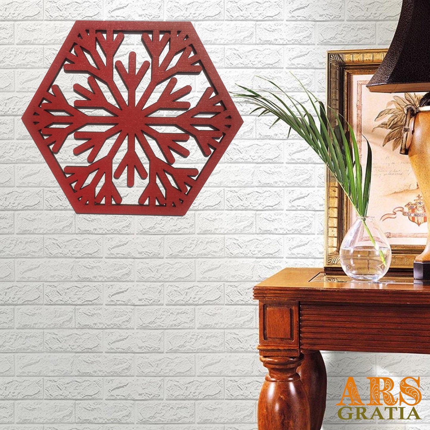 Copos de nieve de madera para decoración de pared