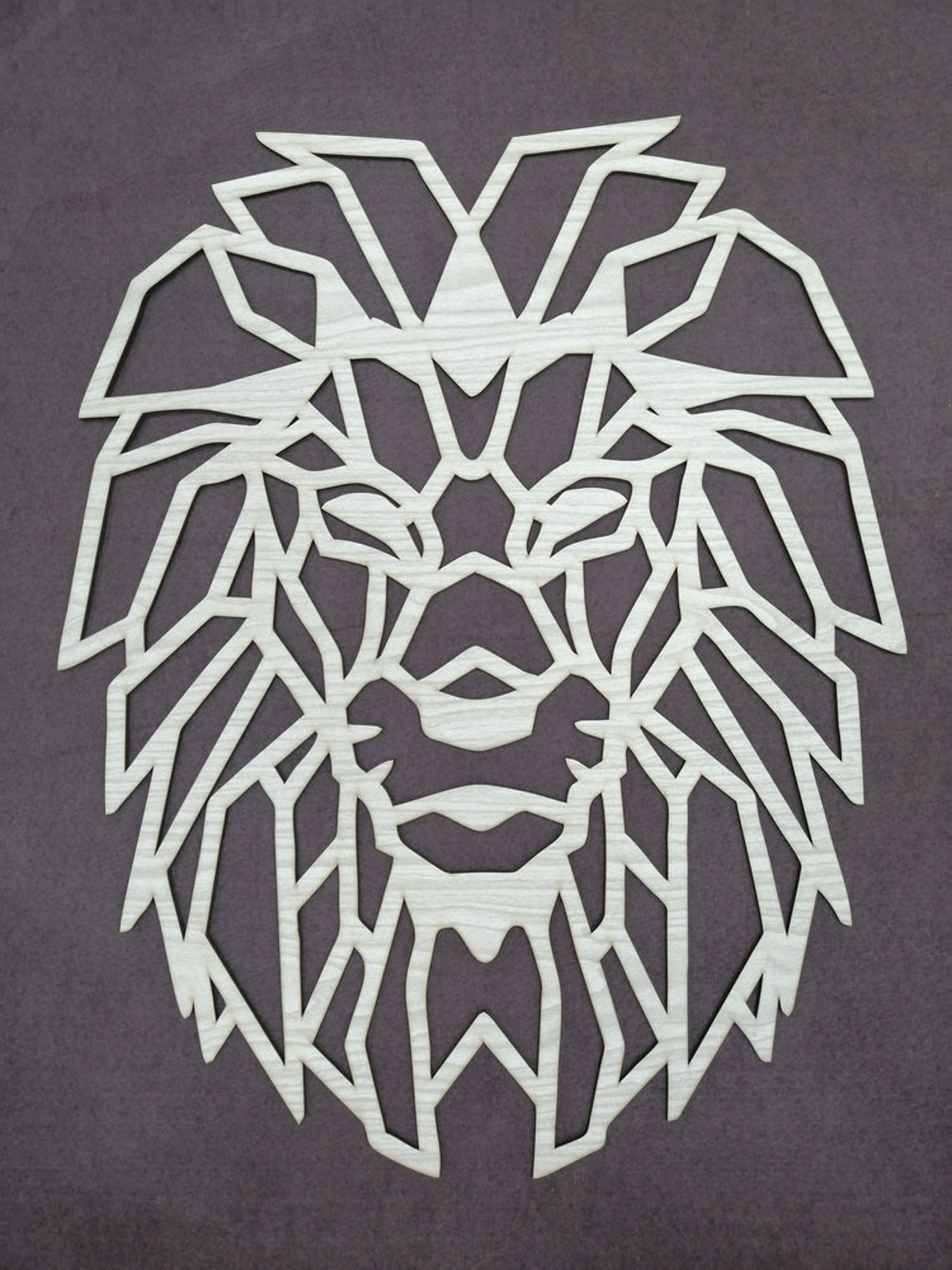 Cabeza de león personalizada de madera para decoración de pared