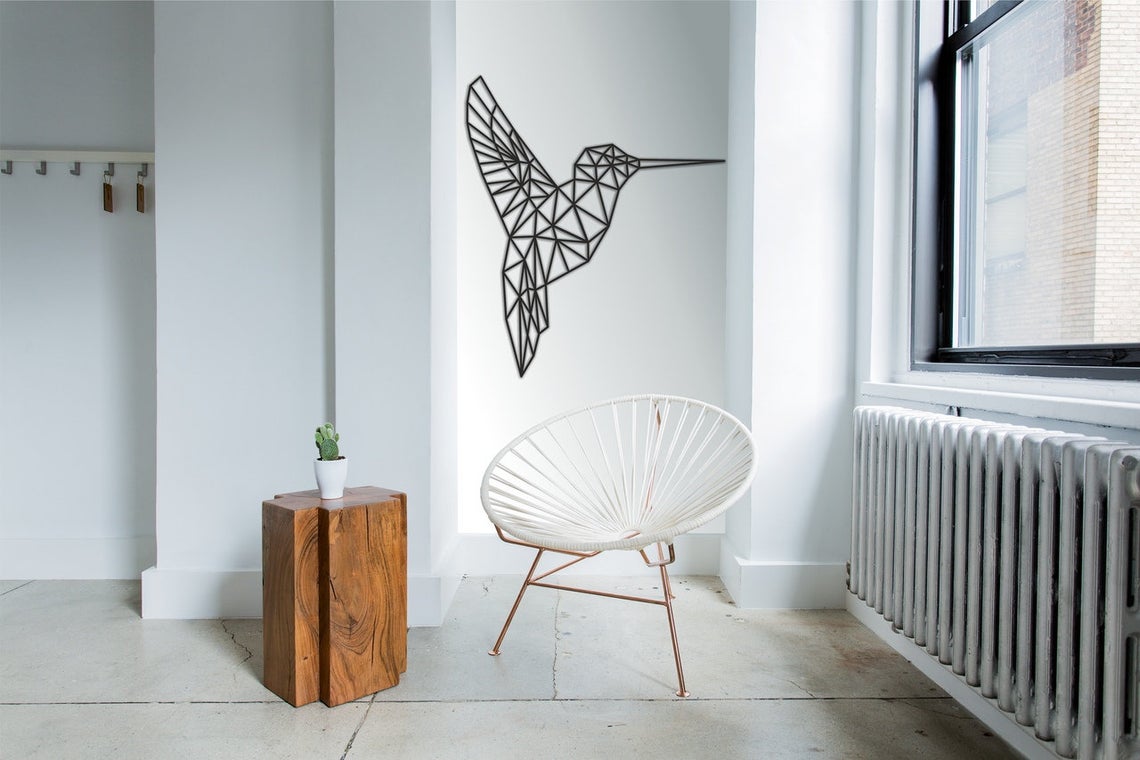 Ave Colibri personalizado de madera para decoración de pared